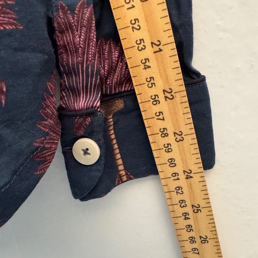 Desmond & Dempsey Size XS Ravenala Print Long Sleeve Pajama Top Organic Cotton - Picture 10 of 12